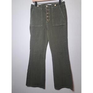 Women's Curvy Patch Pocket High Rise The Slim Flear Jeans in Evening Olive 8 J69